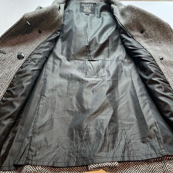 Hilary Radley Pea Coat Black and Gray Herringbone Small - Picture 8 of 9